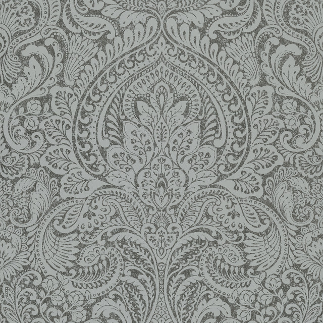 Artemis Pewter Floral Damask Wallpaper by A-Street Prints Designer Lustre Covers about 57.5 square feet 20.9-in by 33-ft long roll Unpasted 25.2 - Swanky Fabrics - Artemis Pewter Floral Damask Wallpaper by A-Street Prints Designer Lustre Covers about 57.5 square feet 20.9-in by 33-ft long roll Unpasted 25.2 - Swanky Fabrics -