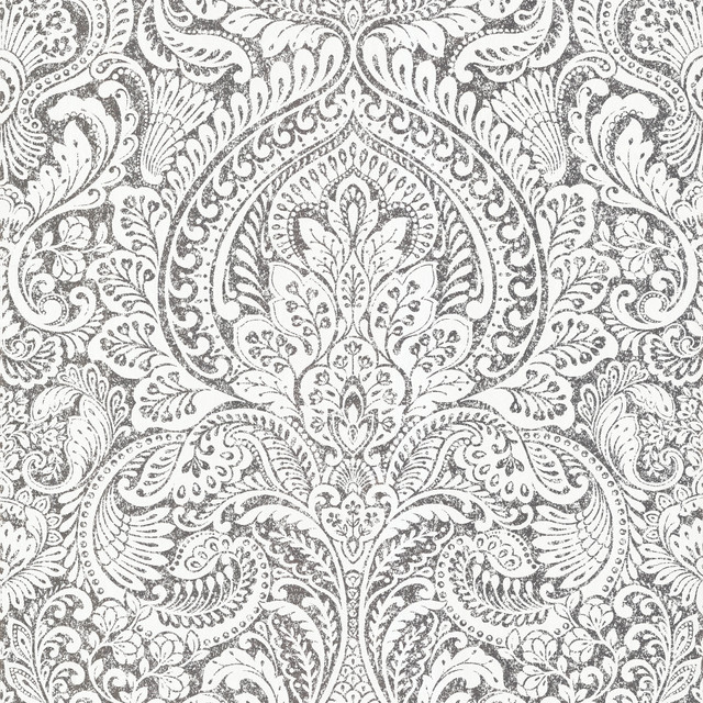 Artemis Platinum Floral Damask Wallpaper by A-Street Prints Designer Lustre Covers about 57.5 square feet 20.9-in by 33-ft long roll Unpasted 25.2 - Swanky Fabrics - Artemis Platinum Floral Damask Wallpaper by A-Street Prints Designer Lustre Covers about 57.5 square feet 20.9-in by 33-ft long roll Unpasted 25.2 - Swanky Fabrics -