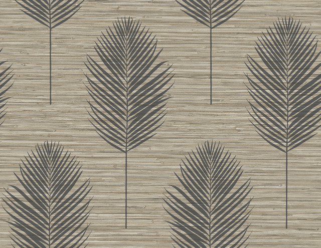 Bali Light Brown Fern Wallpaper by A-Street Prints Designer Inlay Covers about 60.8 square feet 27-in by 27-ft long roll Unpasted 20.9 - Swanky Fabrics -