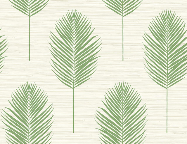 Bali Green Fern Wallpaper by A-Street Prints Designer Inlay Covers about 60.8 square feet 27-in by 27-ft long roll Unpasted 20.9 - Swanky Fabrics -