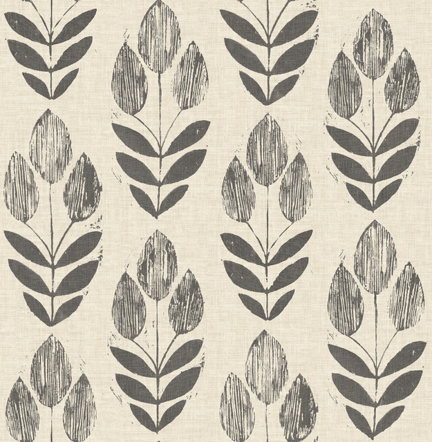 Garland Black Block Tulip Wallpaper by Chesapeake Designer Farmhouse Covers about 56.4 square feet 20.5-in by 33-ft long roll Unpasted 20.9 - Swanky Fabrics - Garland Black Block Tulip Wallpaper by Chesapeake Designer Farmhouse Covers about 56.4 square feet 20.5-in by 33-ft long roll Unpasted 20.9 - Swanky Fabrics -