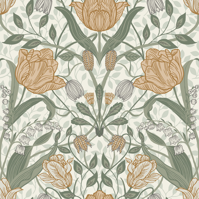 Fillippa Green Tulip Wallpaper by A-Street Prints Designer Ingrid Covers about 56.4 square feet 20.5-in by 33-ft long roll Unpasted 20.9 - Swanky Fabrics - Fillippa Green Tulip Wallpaper by A-Street Prints Designer Ingrid Covers about 56.4 square feet 20.5-in by 33-ft long roll Unpasted 20.9 - Swanky Fabrics -