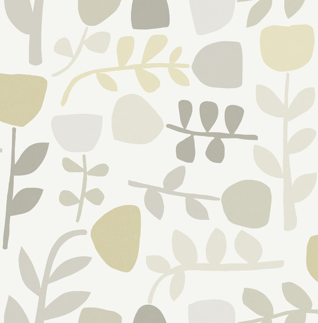 Juni Neutral Abstract Tulips Wallpaper by A-Street Prints Designer Hannah Covers about 56.4 square feet 20.5-in by 33-ft long roll Unpasted 20.9 - Swanky Fabrics -