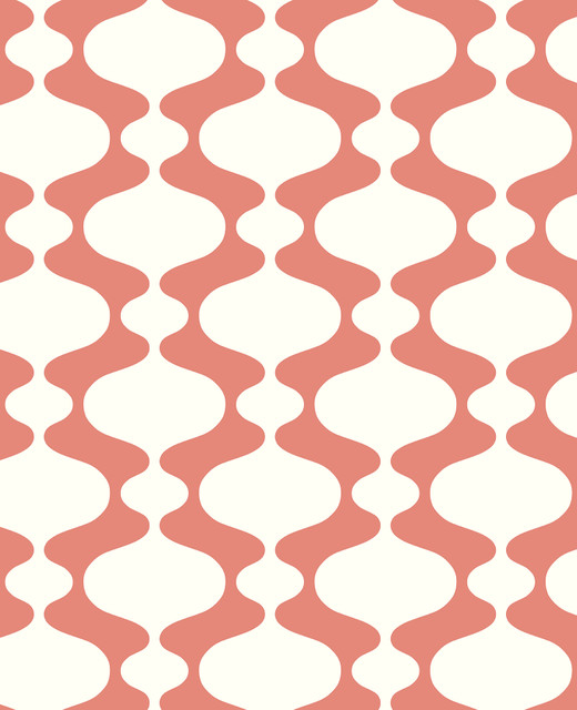 Ashbury Coral Retro Wallpaper by A-Street Prints Designer Habitat Covers about 56.4 square feet 20.5-in by 33-ft long roll Unpasted 6.3 - Swanky Fabrics - Ashbury Coral Retro Wallpaper by A-Street Prints Designer Habitat Covers about 56.4 square feet 20.5-in by 33-ft long roll Unpasted 6.3 - Swanky Fabrics -