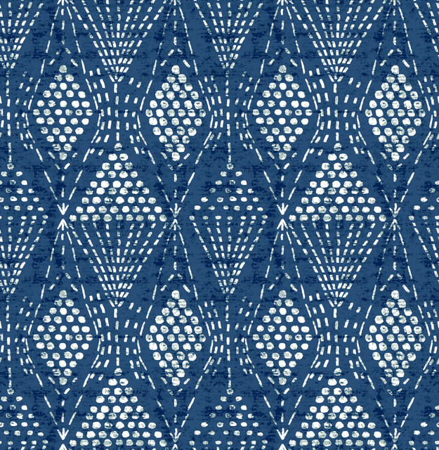 Grady Blue Dotted Geometric Wallpaper by A-Street Prints Designer Happy Covers about 56.4 square feet 20.5-in by 33-ft long roll Unpasted 20.9 - Swanky Fabrics -