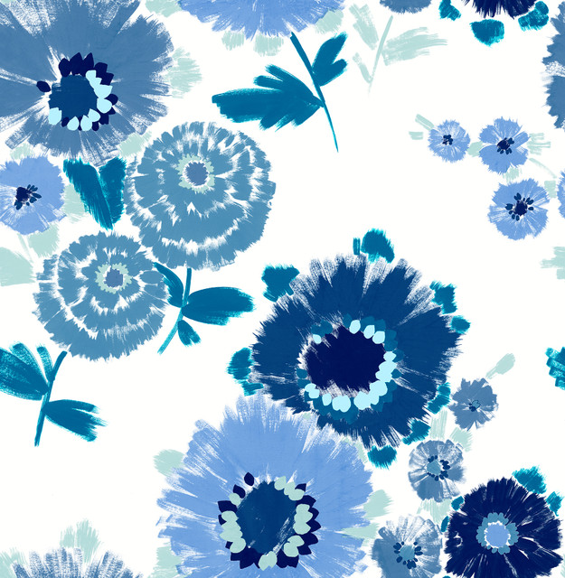 Essie Blue Painterly Floral Wallpaper by A-Street Prints Designer Happy Covers about 56.4 square feet 20.5-in by 33-ft long roll Unpasted 20.9 - Swanky Fabrics - Essie Blue Painterly Floral Wallpaper by A-Street Prints Designer Happy Covers about 56.4 square feet 20.5-in by 33-ft long roll Unpasted 20.9 - Swanky Fabrics -