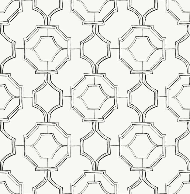 Gallina Charcoal Trellis Wallpaper by A-Street Prints Designer Happy Covers about 56.4 square feet 20.5-in by 33-ft long roll Unpasted 10.4 - Swanky Fabrics -