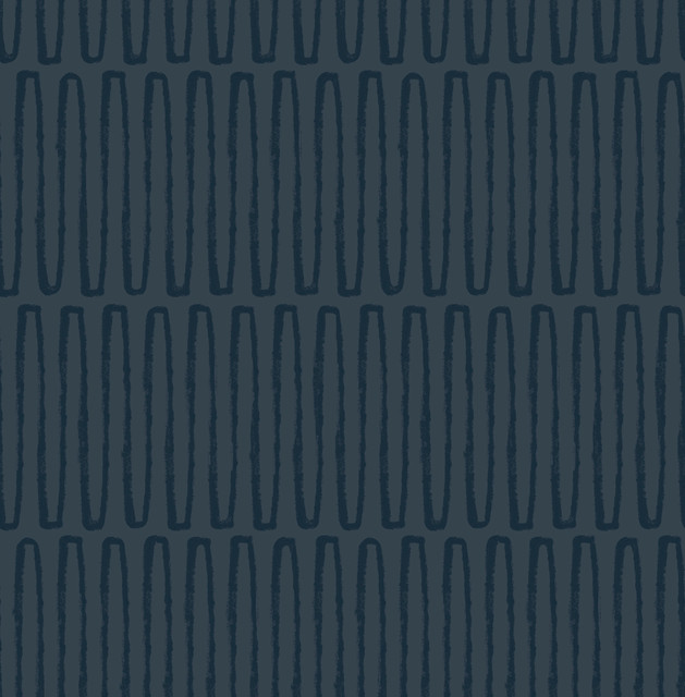 Lars Navy Retro Wave Wallpaper by A-Street Prints Designer Hannah Covers about 56.4 square feet 20.5-in by 33-ft long roll Unpasted 20.9 - Swanky Fabrics - Lars Navy Retro Wave Wallpaper by A-Street Prints Designer Hannah Covers about 56.4 square feet 20.5-in by 33-ft long roll Unpasted 20.9 - Swanky Fabrics -