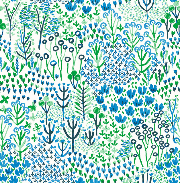 Chilton Blue Wildflowers Wallpaper by A-Street Prints Designer Happy Covers about 56.4 square feet 20.5-in by 33-ft long roll Unpasted 20.9 - Swanky Fabrics - Chilton Blue Wildflowers Wallpaper by A-Street Prints Designer Happy Covers about 56.4 square feet 20.5-in by 33-ft long roll Unpasted 20.9 - Swanky Fabrics -