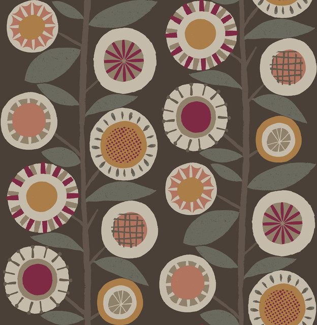 Sisu Raspberry Floral Geometric Wallpaper by A-Street Prints Designer Hannah Covers about 56.4 square feet 20.5-in by 33-ft long roll Unpasted 21 - Swanky Fabrics - Sisu Raspberry Floral Geometric Wallpaper by A-Street Prints Designer Hannah Covers about 56.4 square feet 20.5-in by 33-ft long roll Unpasted 21 - Swanky Fabrics -