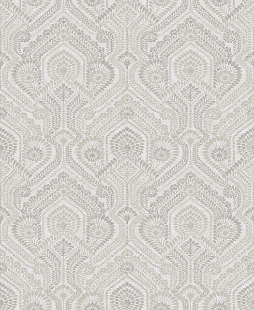 Fernback Grey Ornate Botanical Wallpaper by A-Street Prints Designer Georgia Covers about 56.4 square feet 20.5-in by 33-ft long roll Unpasted 12.6 - Swanky Fabrics - Fernback Grey Ornate Botanical Wallpaper by A-Street Prints Designer Georgia Covers about 56.4 square feet 20.5-in by 33-ft long roll Unpasted 12.6 - Swanky Fabrics -