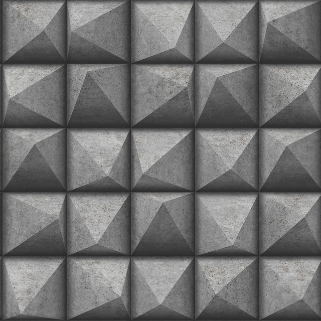Dax Black 3D Geometric Wallpaper by Advantage Designer Geo & Textures Covers about 57.5 square feet 20.9-in by 33-ft long roll Unpasted 8.3 - Swanky Fabrics - Dax Black 3D Geometric Wallpaper by Advantage Designer Geo & Textures Covers about 57.5 square feet 20.9-in by 33-ft long roll Unpasted 8.3 - Swanky Fabrics -