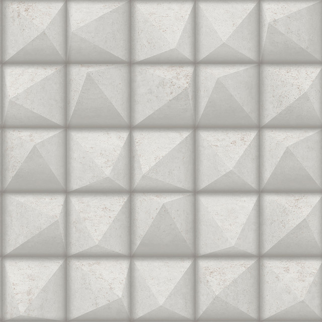 Dax Grey 3D Geometric Wallpaper by Advantage Designer Geo & Textures Covers about 57.5 square feet 20.9-in by 33-ft long roll Unpasted 8.3 - Swanky Fabrics -
