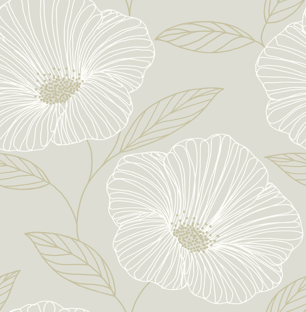 Mythic Light Grey Floral Wallpaper by Brewster Designer Fresh Start Kitchen & Bath Covers about 56.4 square feet 20.5-in by 33-ft long roll Unpasted 20.9 - Swanky Fabrics - Mythic Light Grey Floral Wallpaper by Brewster Designer Fresh Start Kitchen & Bath Covers about 56.4 square feet 20.5-in by 33-ft long roll Unpasted 20.9 - Swanky Fabrics -