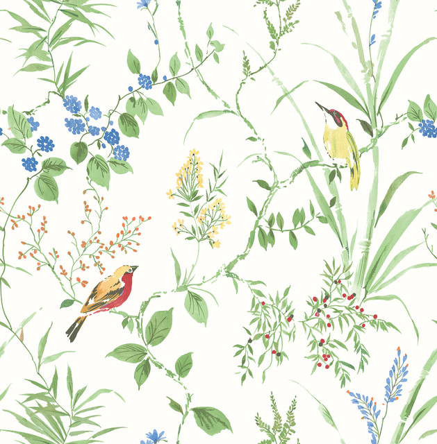 Imperial Garden Green Botanical Wallpaper by Brewster Designer Fresh Start Kitchen & Bath Covers about 56.4 square feet 20.5-in by 33-ft long roll Unpasted 20.9 - Swanky Fabrics - Imperial Garden Green Botanical Wallpaper by Brewster Designer Fresh Start Kitchen & Bath Covers about 56.4 square feet 20.5-in by 33-ft long roll Unpasted 20.9 - Swanky Fabrics -
