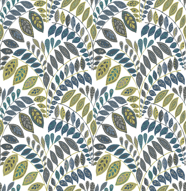Fiddlehead Green Botanical Wallpaper by A-Street Prints Designer Folklore Covers about 56.4 square feet 20.5-in by 33-ft long roll Unpasted 20.9 - Swanky Fabrics - Fiddlehead Green Botanical Wallpaper by A-Street Prints Designer Folklore Covers about 56.4 square feet 20.5-in by 33-ft long roll Unpasted 20.9 - Swanky Fabrics -
