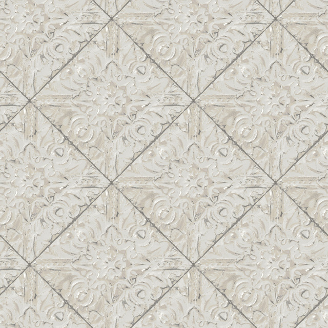 Brandi Grey Tin Tile Wallpaper by Brewster Designer Fresh Start Kitchen & Bath Covers about 56.4 square feet 20.5-in by 33-ft long roll Prepasted 20.5 - Swanky Fabrics - Brandi Grey Tin Tile Wallpaper by Brewster Designer Fresh Start Kitchen & Bath Covers about 56.4 square feet 20.5-in by 33-ft long roll Prepasted 20.5 - Swanky Fabrics -