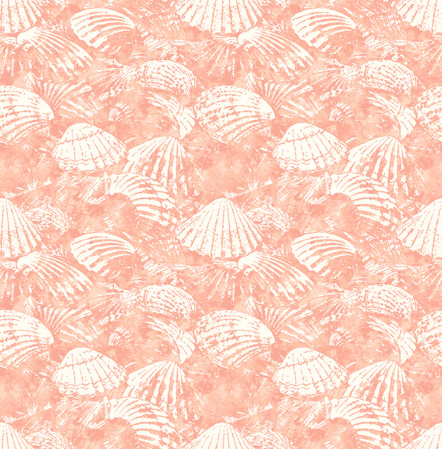 Surfside Coral Shells Wallpaper by Brewster Designer Fresh Start Kitchen & Bath Covers about 56.4 square feet 20.5-in by 33-ft long roll Unpasted 10.4 - Swanky Fabrics - Surfside Coral Shells Wallpaper by Brewster Designer Fresh Start Kitchen & Bath Covers about 56.4 square feet 20.5-in by 33-ft long roll Unpasted 10.4 - Swanky Fabrics -