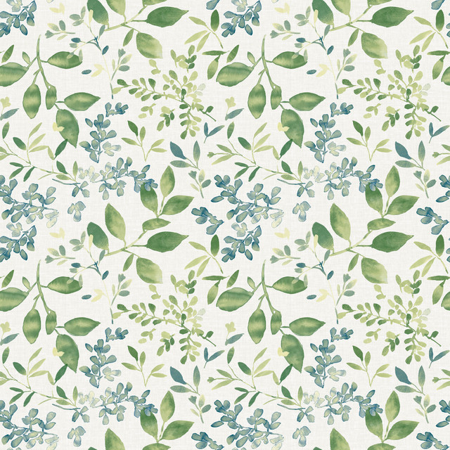 Tinker Green Woodland Botanical Wallpaper by Chesapeake Designer Flora & Fauna Covers about 56.4 square feet 20.5-in by 33-ft long roll Prepasted 10.5 - Swanky Fabrics -