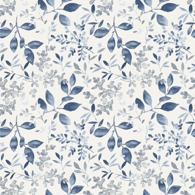 Tinker Navy Woodland Botanical Wallpaper by Chesapeake Designer Flora & Fauna Covers about 56.4 square feet 20.5-in by 33-ft long roll Prepasted 10.5 - Swanky Fabrics - Tinker Navy Woodland Botanical Wallpaper by Chesapeake Designer Flora & Fauna Covers about 56.4 square feet 20.5-in by 33-ft long roll Prepasted 10.5 - Swanky Fabrics -