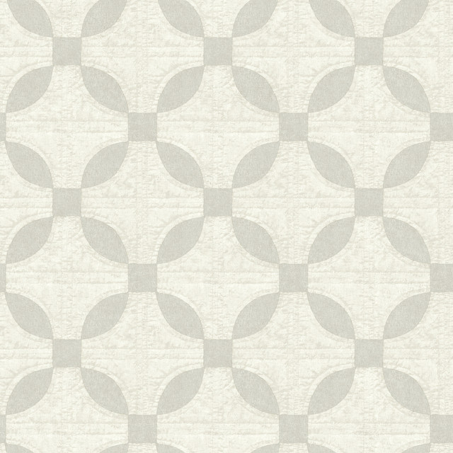 Justice Light Grey Quilt Wallpaper by Chesapeake Designer Farmhouse Covers about 56.4 square feet 20.5-in by 33-ft long roll Prepasted 20.9 - Swanky Fabrics -