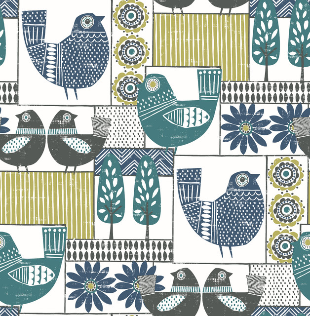 Hennika Multicolor Patchwork Wallpaper by A-Street Prints Designer Folklore Covers about 56.4 square feet 20.5-in by 33-ft long roll Unpasted 20.9 - Swanky Fabrics -