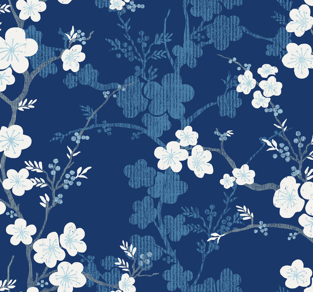 Nicolette Navy Floral Trail Wallpaper by A-Street Prints Designer Daylight Covers about 60.8 square feet 27-in by 27-ft long roll Unpasted 25.25 - Swanky Fabrics - Nicolette Navy Floral Trail Wallpaper by A-Street Prints Designer Daylight Covers about 60.8 square feet 27-in by 27-ft long roll Unpasted 25.25 - Swanky Fabrics -
