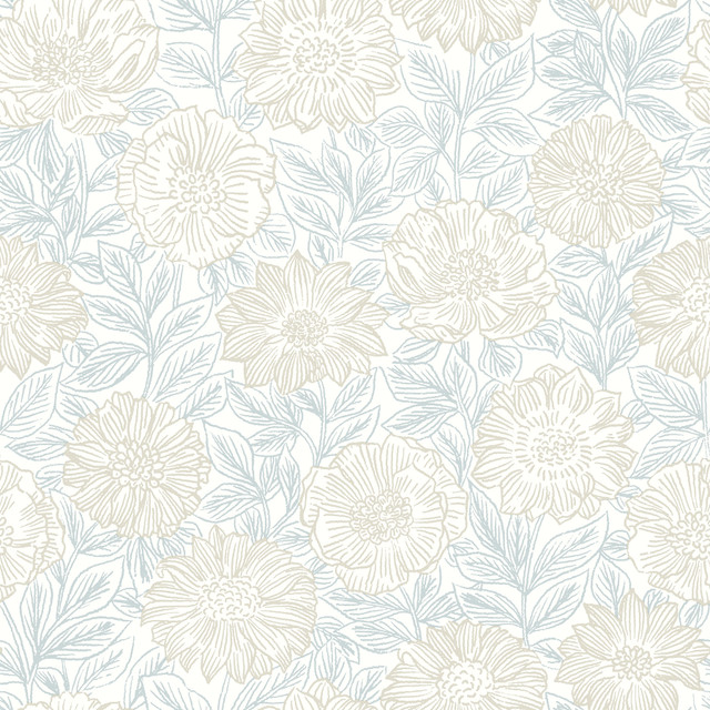 Faustin Neutral Floral Wallpaper by Chesapeake Designer Delphine Covers about 56.4 square feet 20.5-in by 33-ft long roll Prepasted 20.5 - Swanky Fabrics - Faustin Neutral Floral Wallpaper by Chesapeake Designer Delphine Covers about 56.4 square feet 20.5-in by 33-ft long roll Prepasted 20.5 - Swanky Fabrics -