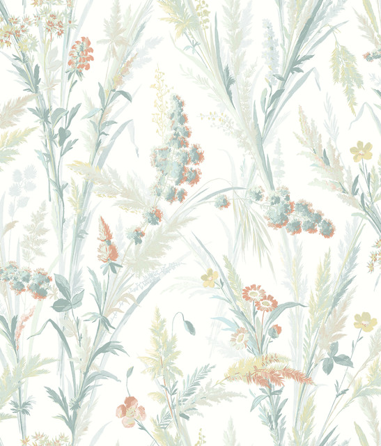 Hillaire Teal Meadow Wallpaper by Chesapeake Designer Delphine Covers about 56.4 square feet 20.5-in by 33-ft long roll Prepasted 24 - Swanky Fabrics - Hillaire Teal Meadow Wallpaper by Chesapeake Designer Delphine Covers about 56.4 square feet 20.5-in by 33-ft long roll Prepasted 24 - Swanky Fabrics -