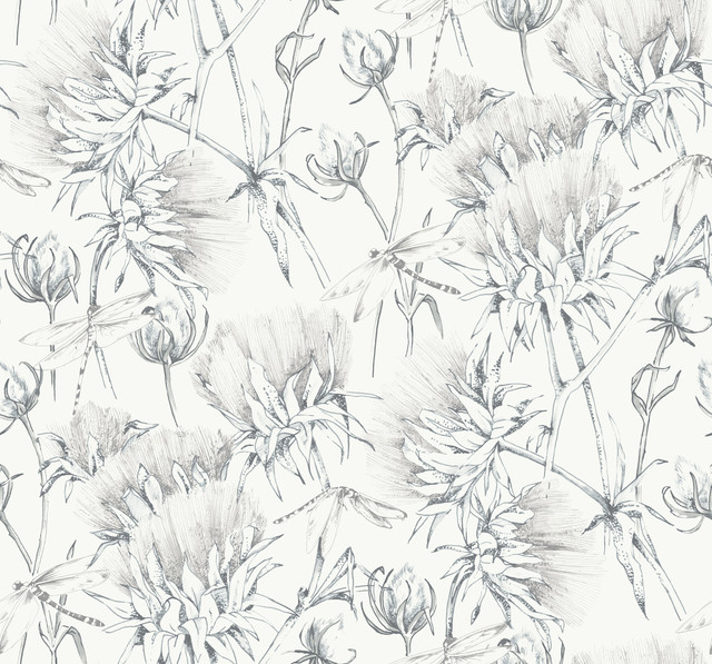 Mariell Grey Dragonfly Wallpaper by A-Street Prints Designer Daylight Covers about 60.8 square feet 27-in by 27-ft long roll Unpasted 25.25 - Swanky Fabrics - Mariell Grey Dragonfly Wallpaper by A-Street Prints Designer Daylight Covers about 60.8 square feet 27-in by 27-ft long roll Unpasted 25.25 - Swanky Fabrics -