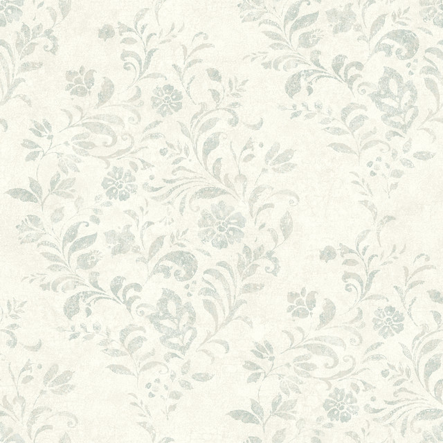 Isidore Aqua Scroll Wallpaper by Chesapeake Designer Delphine Covers about 56.4 square feet 20.5-in by 33-ft long roll Prepasted 20.5 - Swanky Fabrics - Isidore Aqua Scroll Wallpaper by Chesapeake Designer Delphine Covers about 56.4 square feet 20.5-in by 33-ft long roll Prepasted 20.5 - Swanky Fabrics -