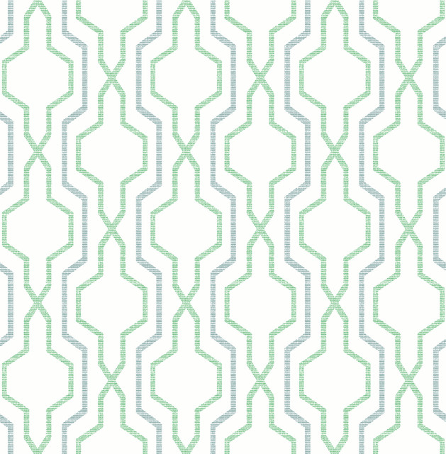Rion Green Trellis Wallpaper by A-Street Prints Designer Daylight Covers about 56.4 square feet 20.5-in by 33-ft long roll Unpasted 21 - Swanky Fabrics -