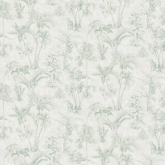 Zapata Green Tropical Jungle Wallpaper by Advantage Designer Cuba Covers about 57.5 square feet 20.9-in by 33-ft long roll Unpasted 20.9 - Swanky Fabrics - Zapata Green Tropical Jungle Wallpaper by Advantage Designer Cuba Covers about 57.5 square feet 20.9-in by 33-ft long roll Unpasted 20.9 - Swanky Fabrics -