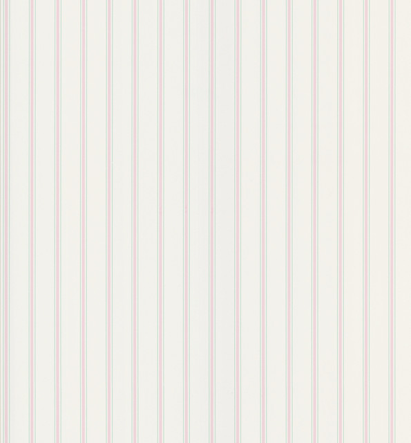 Harry Pink Pinstripe Wallpaper by Brewster Designer Cottage Living Covers about 56.4 square feet 20.5-in by 33-ft long roll Prepasted 0 - Swanky Fabrics -