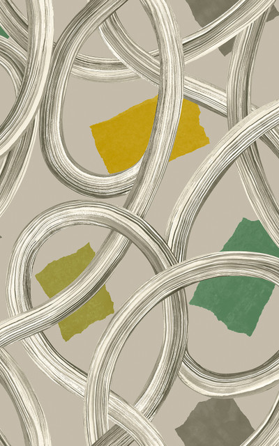 Calix Grey Twisted Geo Wallpaper by ohpopsi Designer Concept Covers about 54.2 square feet 19.7-in by 33-ft long roll Unpasted 31.5 - Swanky Fabrics - Calix Grey Twisted Geo Wallpaper by ohpopsi Designer Concept Covers about 54.2 square feet 19.7-in by 33-ft long roll Unpasted 31.5 - Swanky Fabrics -