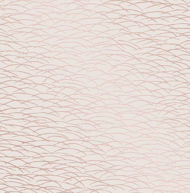 Hono Rose Gold Abstract Wave Wallpaper by A-Street Prints Designer Conran's Plain Simple Useful Covers about 56.4 square feet 20.5-in by 33-ft long roll Unpasted 20.9 - Swanky Fabrics -