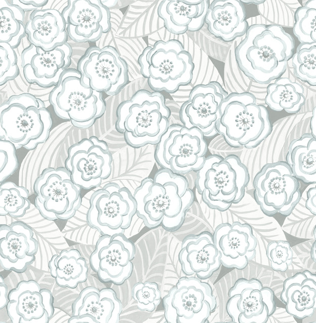 Emery Light Blue Floral Wallpaper by A-Street Prints Designer BlueBell Covers about 56.4 square feet 20.5-in by 33-ft long roll Unpasted 20.9 - Swanky Fabrics - Emery Light Blue Floral Wallpaper by A-Street Prints Designer BlueBell Covers about 56.4 square feet 20.5-in by 33-ft long roll Unpasted 20.9 - Swanky Fabrics -