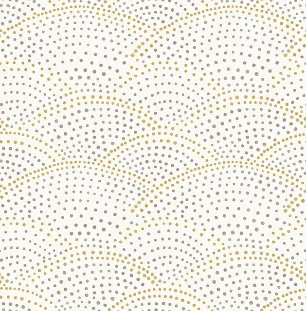 Bennett Grey Dotted Scallop Wallpaper by A-Street Prints Designer BlueBell Covers about 56.4 square feet 20.5-in by 33-ft long roll Unpasted 10.4 - Swanky Fabrics - Bennett Grey Dotted Scallop Wallpaper by A-Street Prints Designer BlueBell Covers about 56.4 square feet 20.5-in by 33-ft long roll Unpasted 10.4 - Swanky Fabrics -