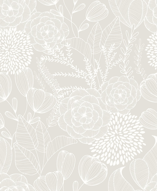 Alannah Bone Bone Botanical Wallpaper by A-Street Prints Designer BlueBell Covers about 56.4 square feet 20.5-in by 33-ft long roll Unpasted 25.2 - Swanky Fabrics - Alannah Bone Bone Botanical Wallpaper by A-Street Prints Designer BlueBell Covers about 56.4 square feet 20.5-in by 33-ft long roll Unpasted 25.2 - Swanky Fabrics -