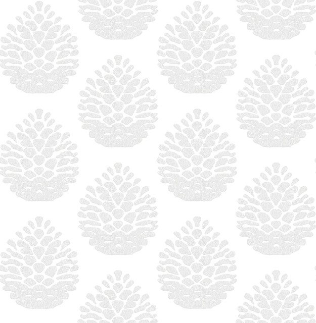 Totem Light Grey Pinecone Wallpaper by Chesapeake Designer Birch & Sparrow Covers about 56.4 square feet 20.5-in by 33-ft long roll Prepasted 6.9 - Swanky Fabrics - Totem Light Grey Pinecone Wallpaper by Chesapeake Designer Birch & Sparrow Covers about 56.4 square feet 20.5-in by 33-ft long roll Prepasted 6.9 - Swanky Fabrics -