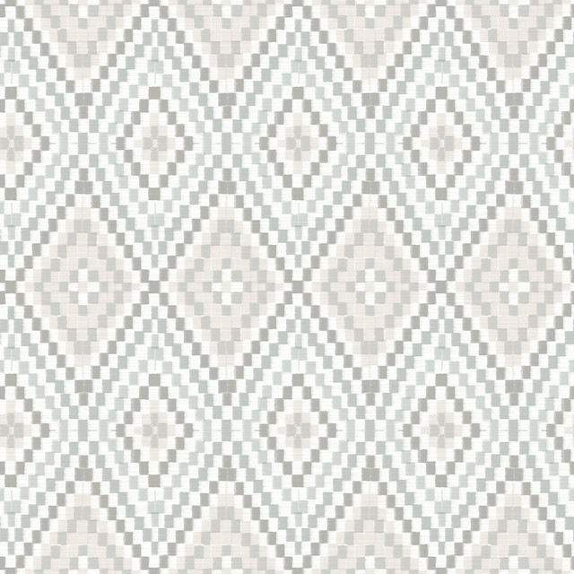 Ganado Grey Geometric Ikat Wallpaper by Chesapeake Designer Birch & Sparrow Covers about 56.4 square feet 20.5-in by 33-ft long roll Prepasted 20.5 - Swanky Fabrics -