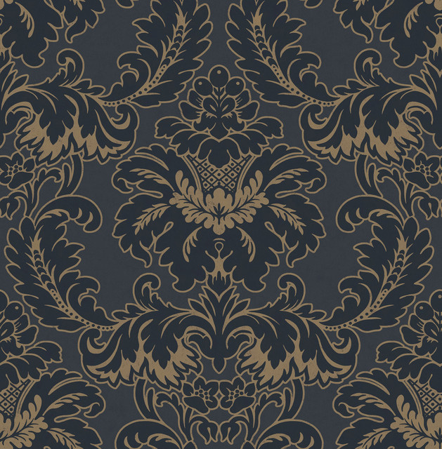 Windsor Blue Damask Wallpaper by Brewster Designer Archive Collection Covers about 56.4 square feet 20.5-in by 33-ft long roll Unpasted 21 - Swanky Fabrics - Windsor Blue Damask Wallpaper by Brewster Designer Archive Collection Covers about 56.4 square feet 20.5-in by 33-ft long roll Unpasted 21 - Swanky Fabrics -