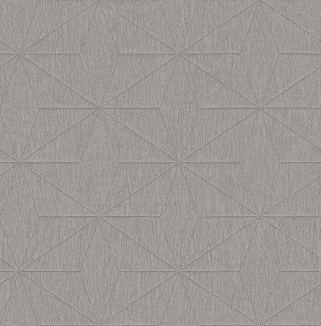 Bernice Silver Diamond Geometric Wallpaper by Decorline Designer Architecture Covers about 56.4 square feet 20.5-in by 33-ft long roll Unpasted 20.9 - Swanky Fabrics -
