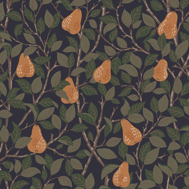 Pirum Navy Pear Wallpaper by A-Street Prints Designer Annelie Covers about 57.5 square feet 20.9-in by 33-ft long roll Unpasted 20.9 - Swanky Fabrics - Pirum Navy Pear Wallpaper by A-Street Prints Designer Annelie Covers about 57.5 square feet 20.9-in by 33-ft long roll Unpasted 20.9 - Swanky Fabrics -