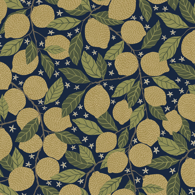Lemona Navy Fruit Tree Wallpaper by A-Street Prints Designer Annelie Covers about 57.5 square feet 20.9-in by 33-ft long roll Unpasted 20.9 - Swanky Fabrics - Lemona Navy Fruit Tree Wallpaper by A-Street Prints Designer Annelie Covers about 57.5 square feet 20.9-in by 33-ft long roll Unpasted 20.9 - Swanky Fabrics -