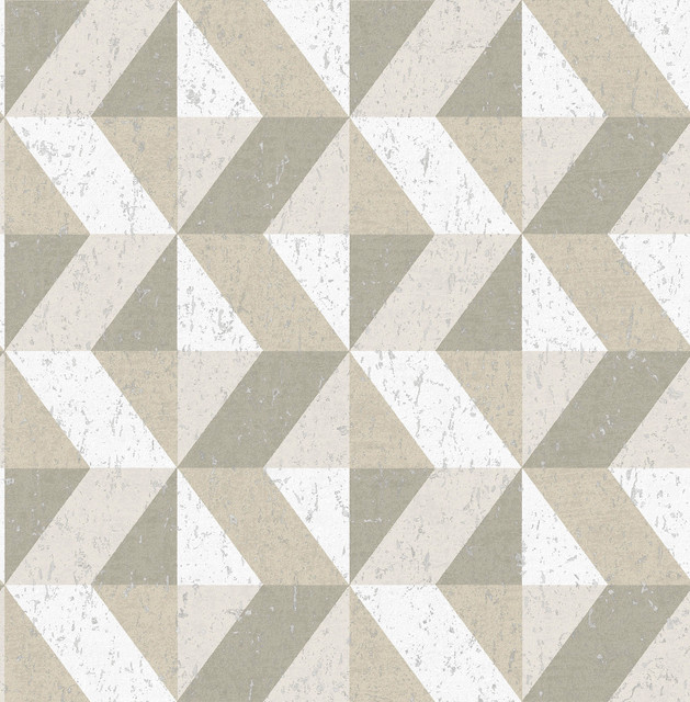 Cerium Dark Grey Concrete Geometric Wallpaper by Decorline Designer Architecture Covers about 56.4 square feet 20.5-in by 33-ft long roll Unpasted 20.9 - Swanky Fabrics -