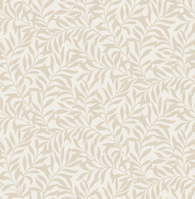 Salix Beige Leaf Wallpaper by Brewster Designer Archive Collection Covers about 56.4 square feet 20.5-in by 33-ft long roll Unpasted 21 - Swanky Fabrics - Salix Beige Leaf Wallpaper by Brewster Designer Archive Collection Covers about 56.4 square feet 20.5-in by 33-ft long roll Unpasted 21 - Swanky Fabrics -
