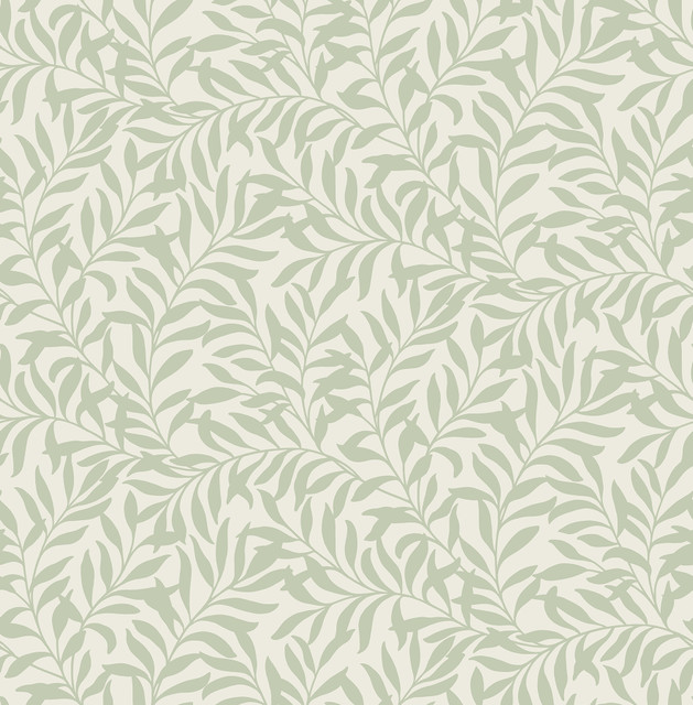 Salix Sage Leaf Wallpaper by Brewster Designer Archive Collection Covers about 56.4 square feet 20.5-in by 33-ft long roll Unpasted 21 - Swanky Fabrics - Salix Sage Leaf Wallpaper by Brewster Designer Archive Collection Covers about 56.4 square feet 20.5-in by 33-ft long roll Unpasted 21 - Swanky Fabrics -