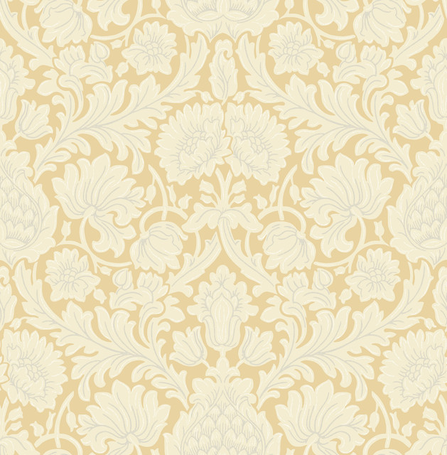 Bamburg Mustard Floral Wallpaper by Brewster Designer Archive Collection Covers about 56.4 square feet 20.5-in by 33-ft long roll Unpasted 21 - Swanky Fabrics - Bamburg Mustard Floral Wallpaper by Brewster Designer Archive Collection Covers about 56.4 square feet 20.5-in by 33-ft long roll Unpasted 21 - Swanky Fabrics -
