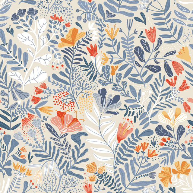 Brittsommar Light blue Woodland Floral Wallpaper by A-Street Prints Designer Annelie Covers about 57.5 square feet 20.9-in by 33-ft long roll Unpasted 20.9 - Swanky Fabrics - Brittsommar Light blue Woodland Floral Wallpaper by A-Street Prints Designer Annelie Covers about 57.5 square feet 20.9-in by 33-ft long roll Unpasted 20.9 - Swanky Fabrics -